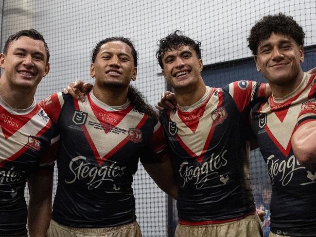 The Roosters stars plan to drop their album in December. Picture: Sydney Roosters