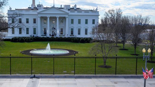 Barricades outside the White House a day before the inauguration. Picture: AFP.