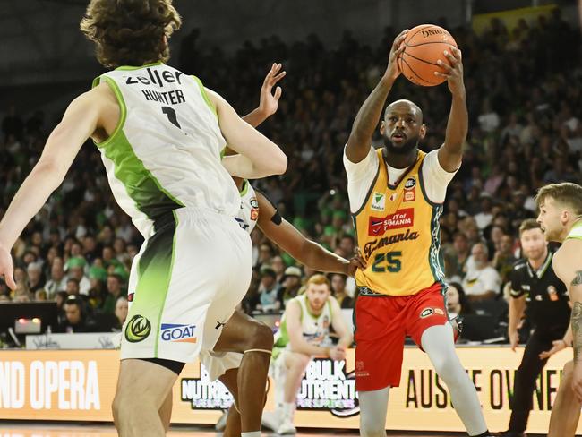 Jackjumpers star Milton Doyle in action against South East Melbourne Phoenix at the Silverdome in November. (Photo by Simon Sturzaker/Getty Images)