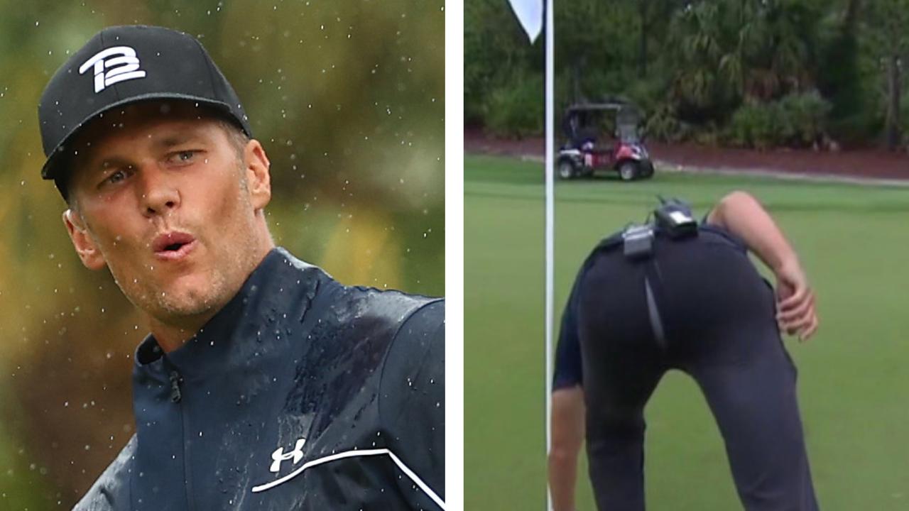 Tom Brady sinks epic fairway shot in The Match vs. Tiger Woods, Manning