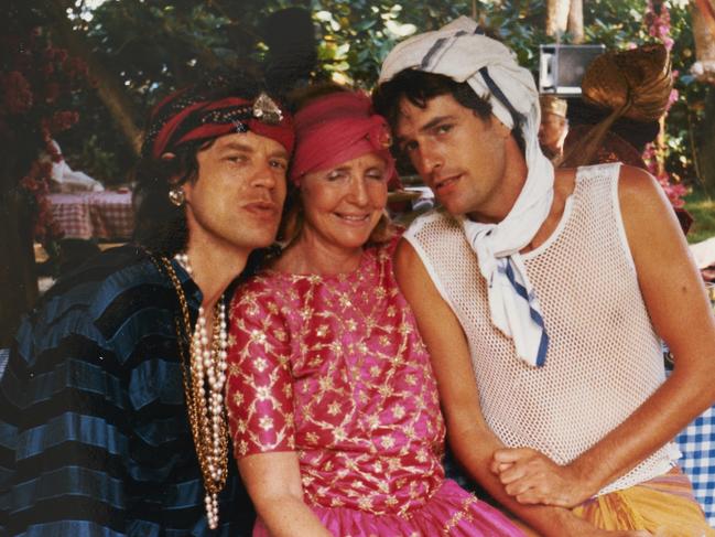 Mick Jagger, Lady Anne Glenconner and Rupert Everett. Picture: Hal Shinnie