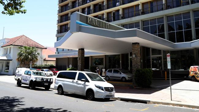 The Pacific Hotel is used for hotel quarantine in Cairns. Picture: Stewart McLean