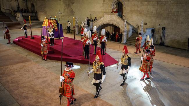 The Queen’s coffin will lie in state until the morning of her funeral on Monday. Picture: Getty Images.