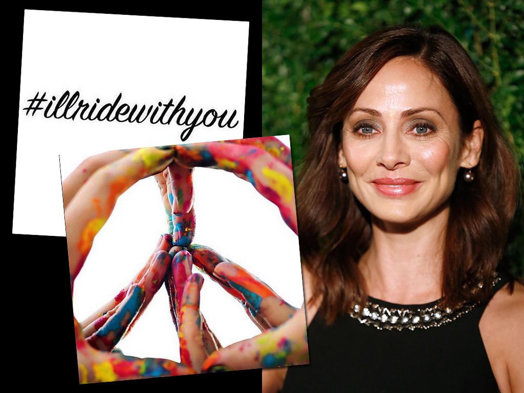 Natalie Imbruglia: “Show your support for the people being held hostage in #sydney #sydneysiege #prayforhostages #onelove my heart goes out to their friends and family” Picture: Getty