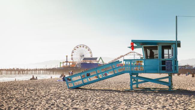 The beach at Santa Monica, California.