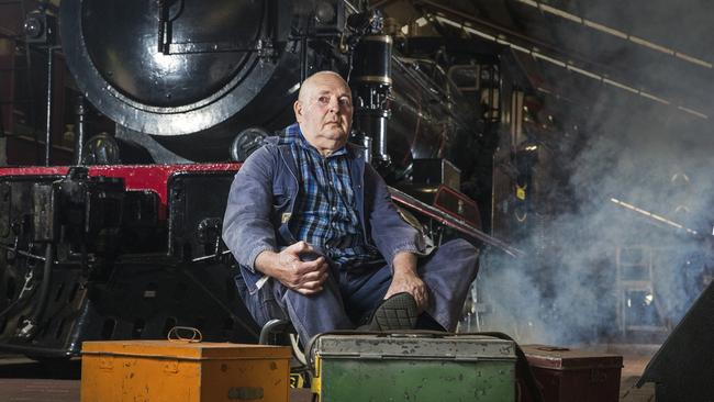 Train driver Ronald Krueger at the National Railway Museum in Port Adelaide. Picture: Simon Cross