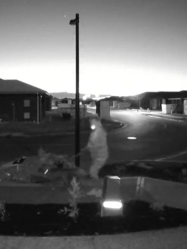 The video shows the woman and a dog walking up to the Munno Para West home. Picture: Facebook