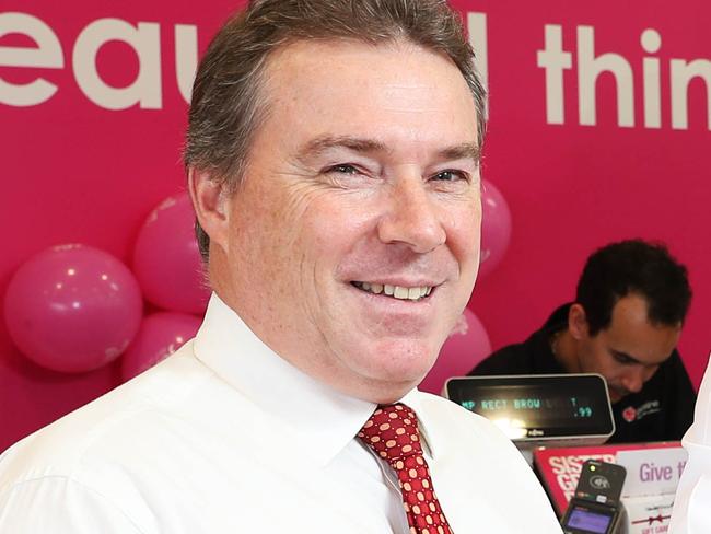 6/10/2016 API incoming CEO Richard Vincent (left) with outgoing CEO Stephen Roche at the Camberwell Priceline store.. Aaron Francis/The Australian