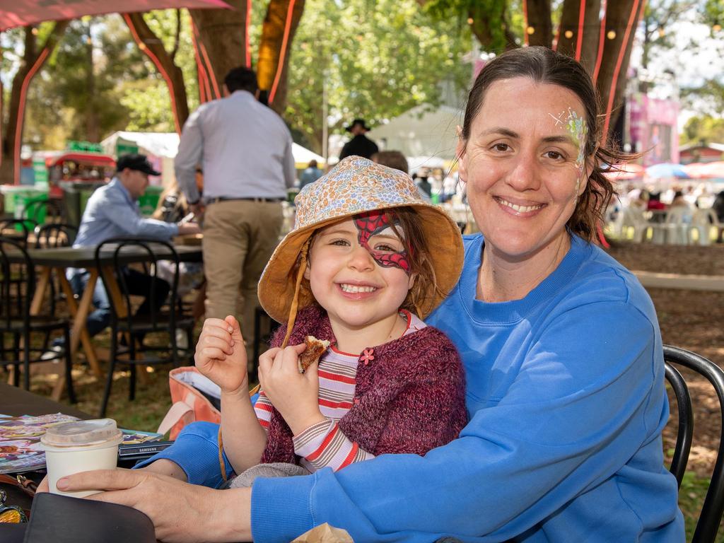 Magnolia and her mother, Catherine Pascoe. Toowoomba Carnival of Flowers Festival of Food and Wine. Saturday September 14th, 2024. Picture: Bev Lacey