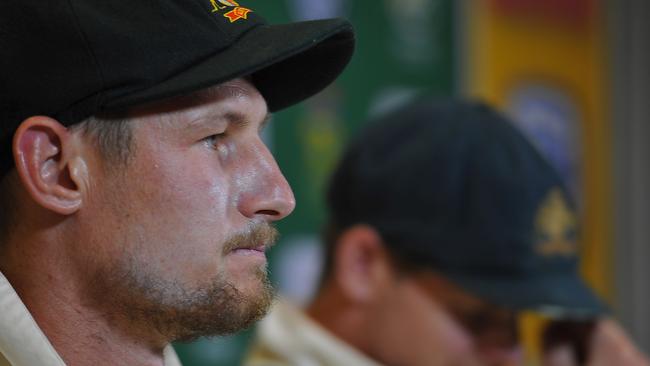 Cameron Bancroft faces the music in Cape Town in 2018.