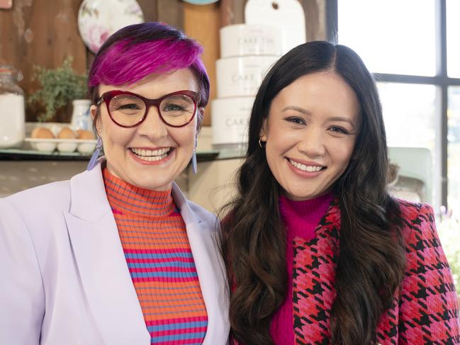 Cal Wilson and Natalie Tran in the 2024 season of Great Australian Bake Off.