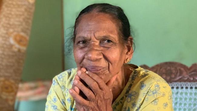 Nadeshalingam ‘Nades’ Murugappan’s mother Alakamma in the family’s village home in Batticaloa district, Sri Lanka. Picture: Benislos Thushan