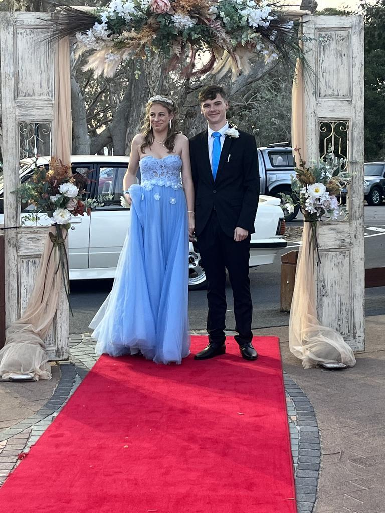 Kat Clifford and Xavier arrive at the Hervey Bay State High School formal.