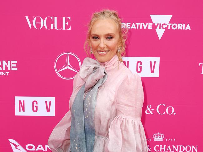 MELBOURNE, DECEMBER 14, 2024: 2024 NGV Gala Red Carpet arrivals at the National Gallery of Victoria, Melbourne. Toni Collette. Picture: Mark Stewart