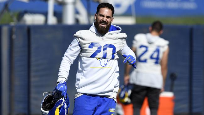 Eric Weddle of the Los Angeles Rams during practice in preparation for Super Bowl LVI. Picture: Getty Images.