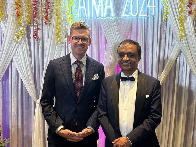 Dr Michael Page with AIMA WA president Dr Kiran Puttappa. Picture: AMAWA