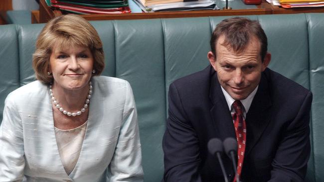 Then minister for ageing Julie Bishop and health minister Tony Abbott in 2003.