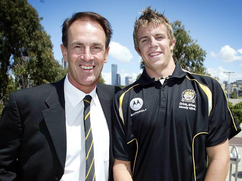 Terry Wallace with No.1 pick Brett Deledio.