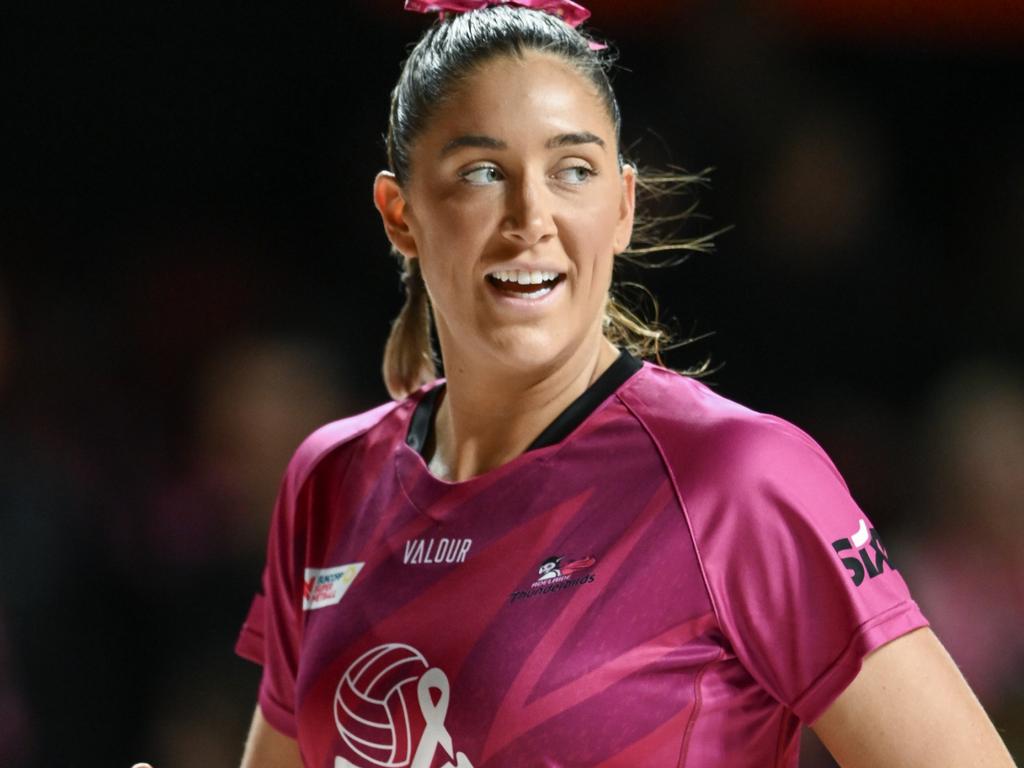 After breaking into the Diamonds squad and making her Aussie debut in 2023, Matilda Garrett may be nervous about her position. Picture: Mark Brake/Getty Images