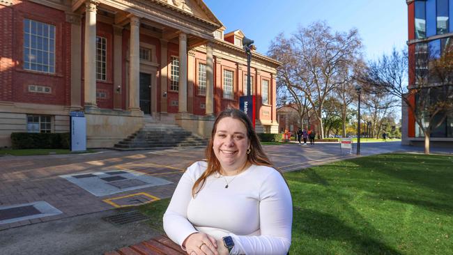 University of Adelaide Student Representative Council president Georgia Thomas. Picture: Russell Millard