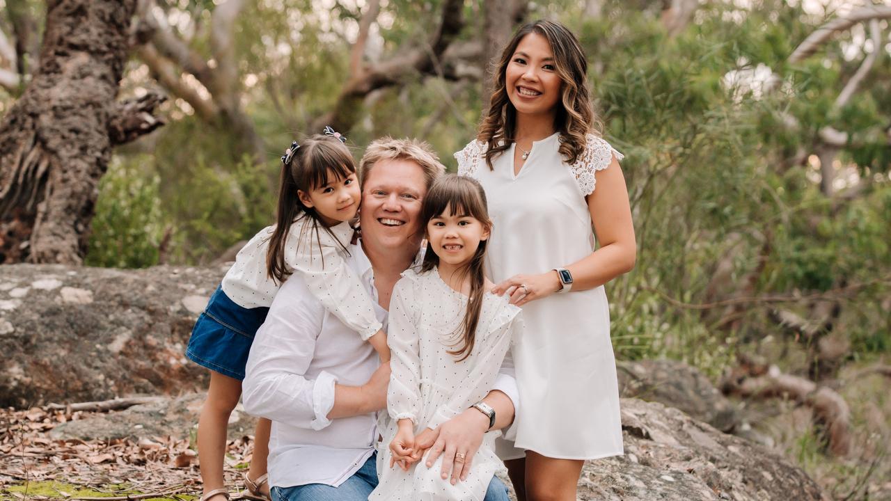 KindiCare founder Benjamin Balk with his family. Picture: Kirsty Jauncey Photography.