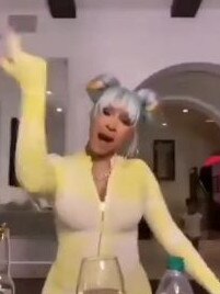 Cardi B was lip-synching to her song WAP on Instagram Live. Picture: Instagram