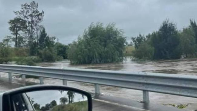 Flooding at Glendon Lane, Singleton. Picture: Facebook/Chris Moore.