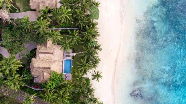 An aerial view of Kokomo Private Island in Fiji.