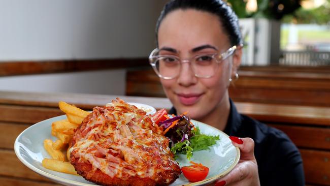 Runcorn Tavern won our poll for Brisbane’s best parmigiana. Picture: AAP/David Clark