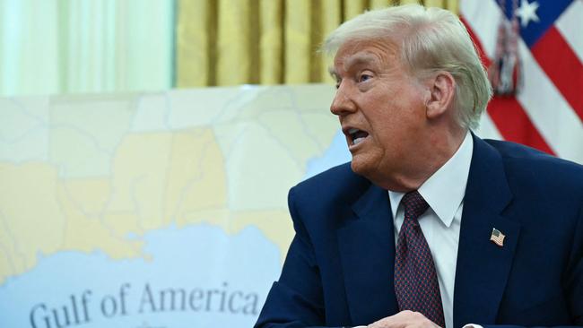 US President Donald Trump speaks in the Oval Office as he announces reciprocal tariffs. Picture: AFP