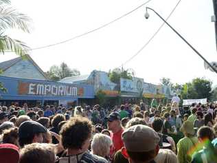 Punters fill the main street at the 2013 Nimbin Mardi Grass. Picture: Patrick Gorbunovs