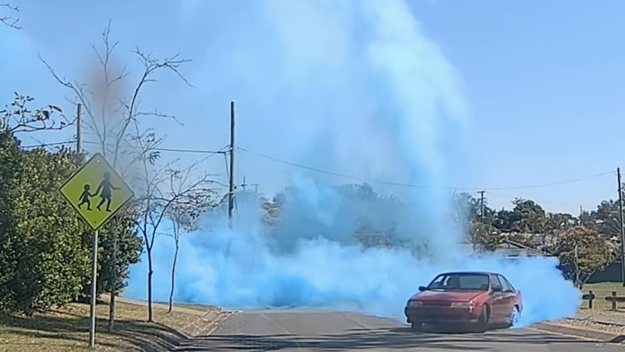 A driver was seen doing a gender reveal burnout. Picture: Victoria Police