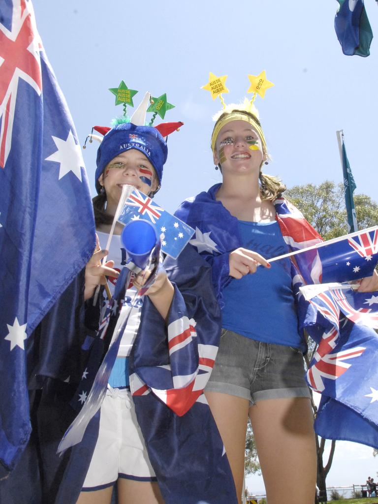 Jillian Seaniger (left) and Tegan Hudson at the 2021 Australia Day activities at Picnic Point. Picture: Bev Lacey