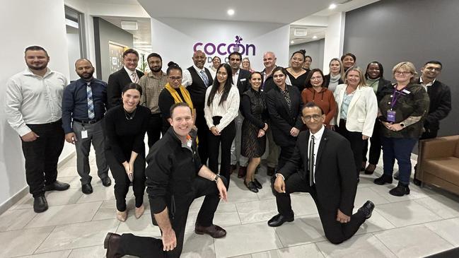 Logan Mayor Jon Raven meeting with Khan of Cocoon SDA Care, in a picture appearing on the mayor's Facebook page in 2023.