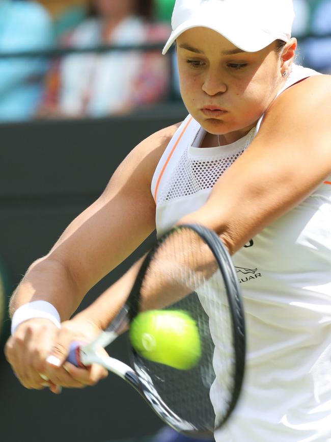 Ash Barty defeated Saisai Zheng in straight sets. Picture: Ella Pellegrini