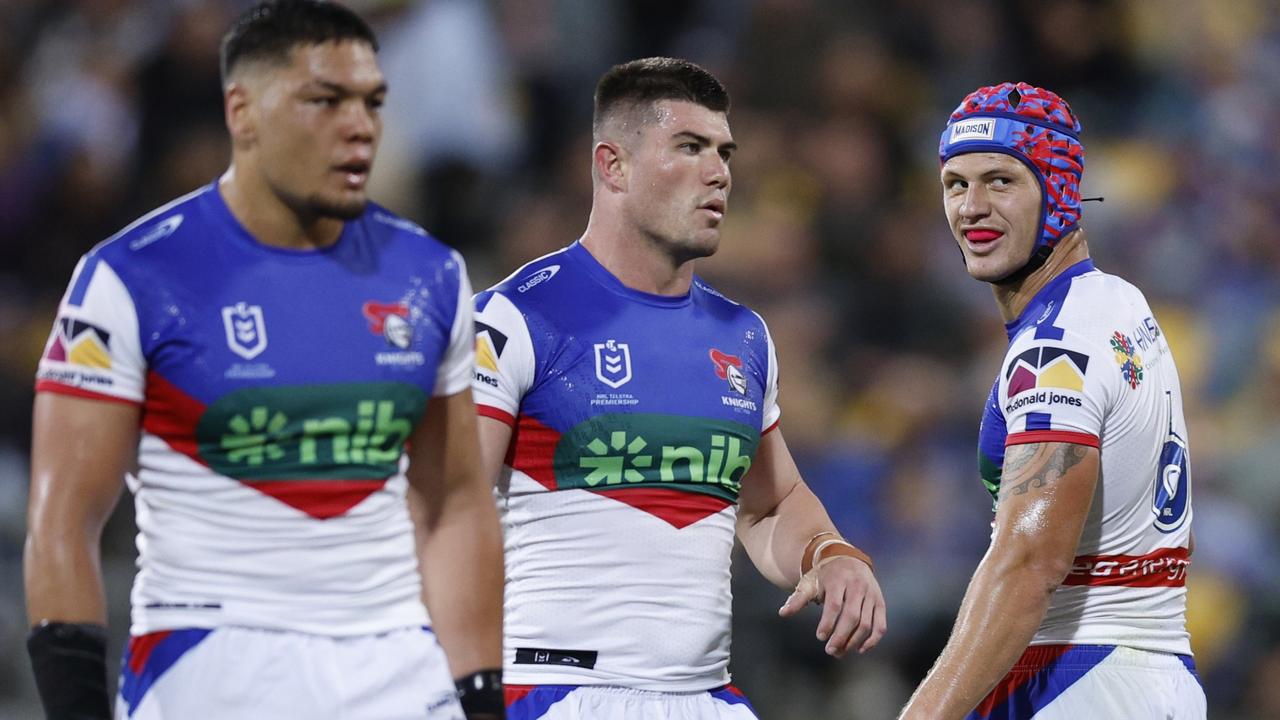 Kalyn Ponga was off the field in the dying final minutes. Photo by Hagen Hopkins/Getty Images.