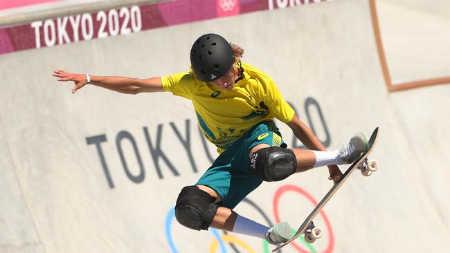 Keegan Palmer won Australia’s first skateboarding Olympic gold medal in Tokyo.