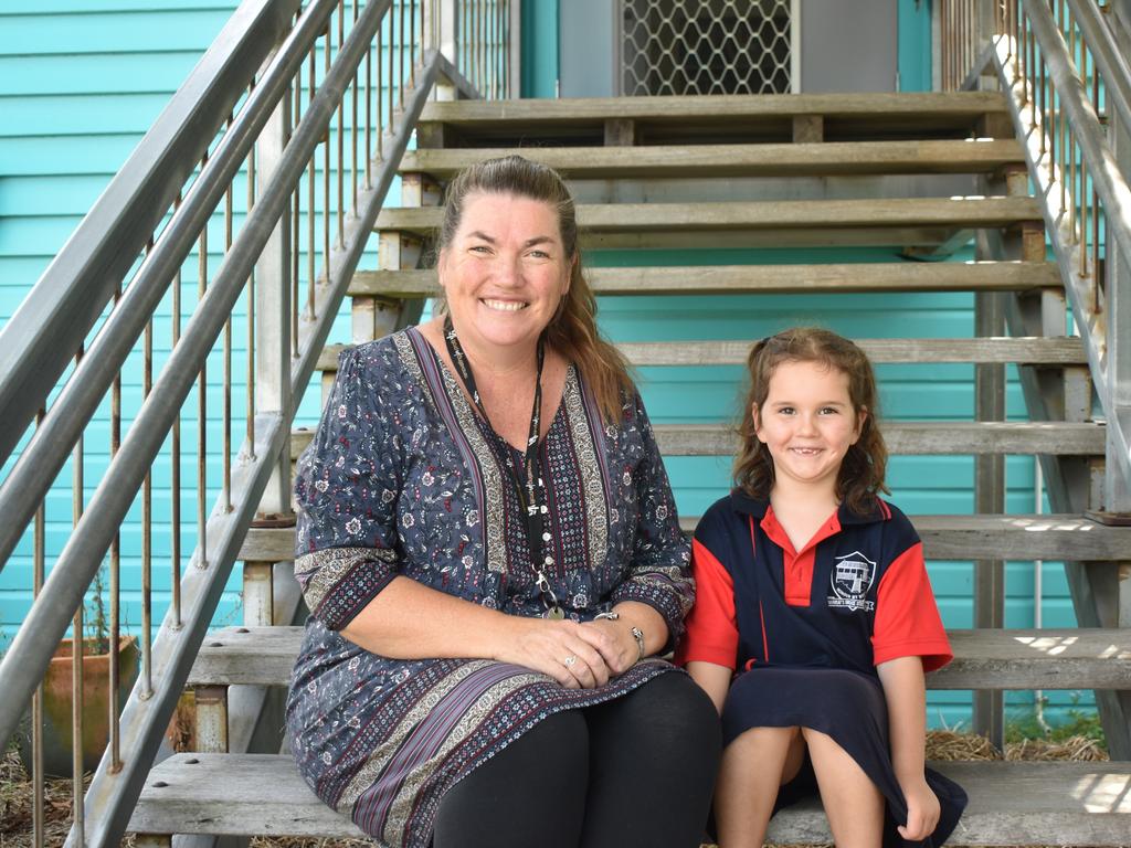 Murray's Bridge prep student Rose with Mrs Pickering (Photo: Michael Hudson/ Warwick Daily News)