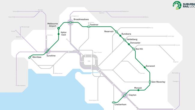 Suburban Rail Loop map