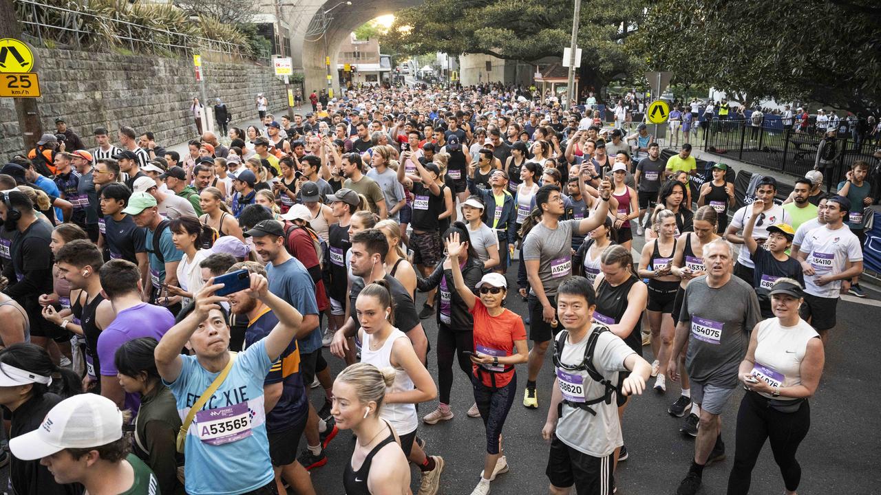 Temperatures across Sydney are set to peak at 30C as more than 17,000 take part in the Sydney Marathon. Picture: NCA NewsWire/ Monique Harmer