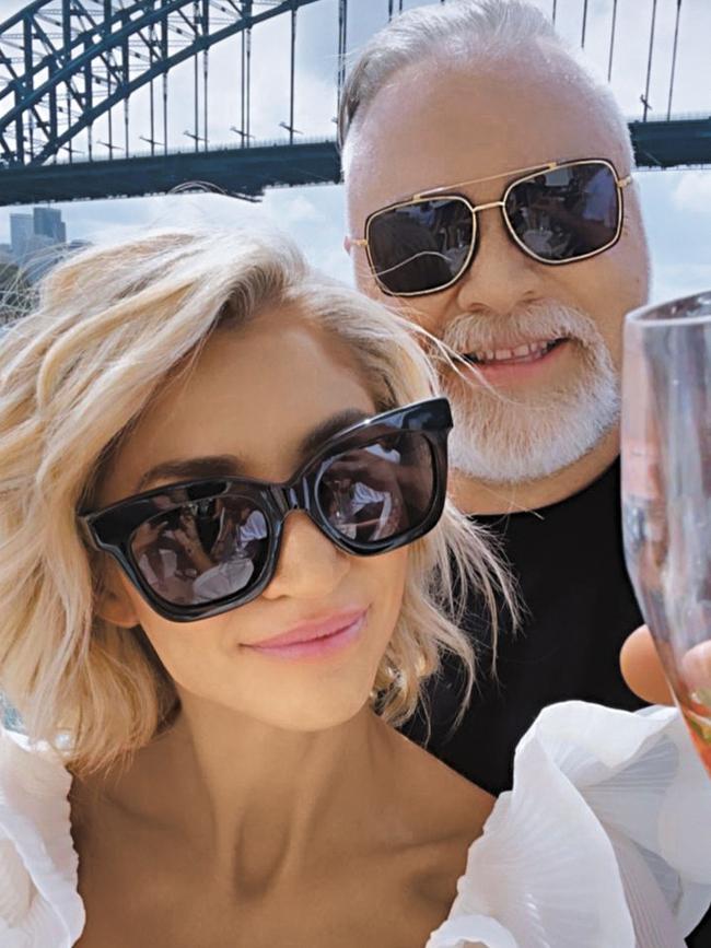 Kyle Sandilands with his partner Tegan Kynaston in March. (Picture: Instagram)