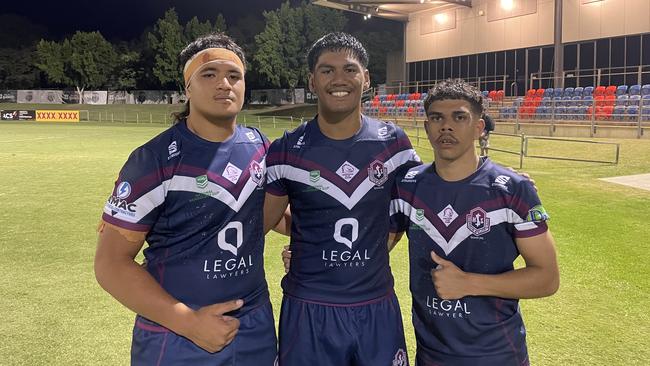 Ipswich SHS boys Iosefa Kolio, LJ Nonu and Xavier Kirk.