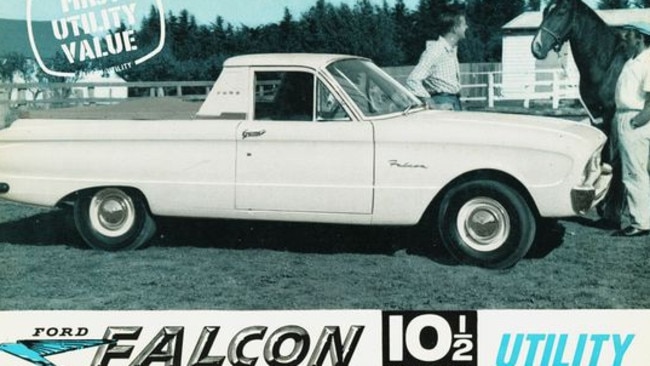 A Ford Falcon ute ad from 1961. Picture: Supplied