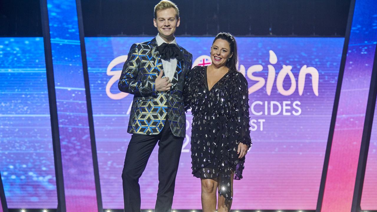 Joel Creasey and Myf Warhurst will once again host Eurovision for Aussie audiences this year.