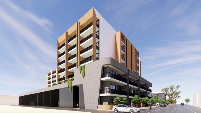 Artist impression of the apartment building which will stand where the old Le Cornu building was. Picture: Future Urban