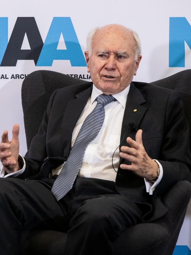 Former prime minister John Howard pictured on Friday at the release of the National Archives cabinet papers.