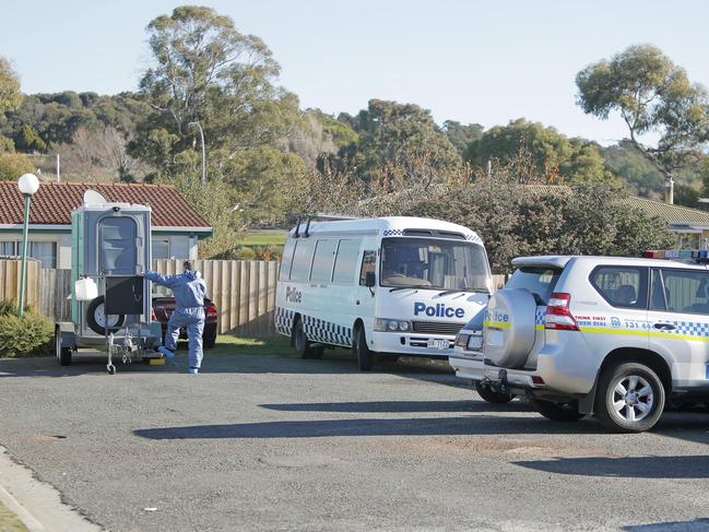 Police investigate a suspicious death in Blyth St, Ravenswood. Picture: PATRICK GEE