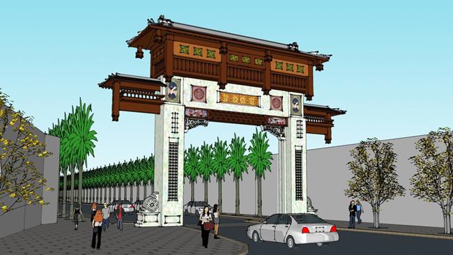 An artist’s impression of Southport's Chinatown gate designs