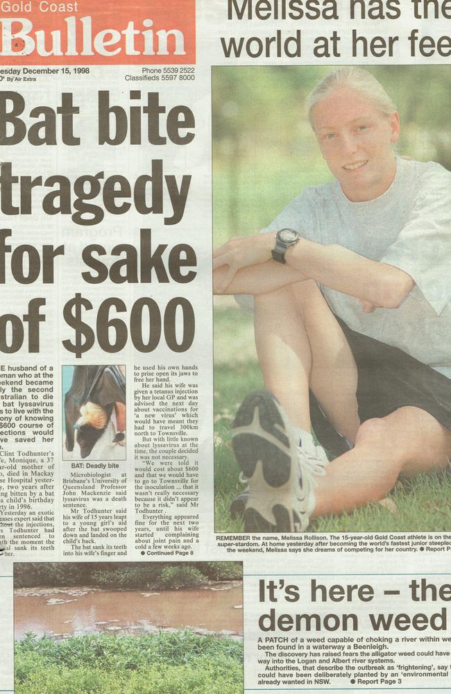 Gold Coast Bulletin 1998, December 15. Front page.