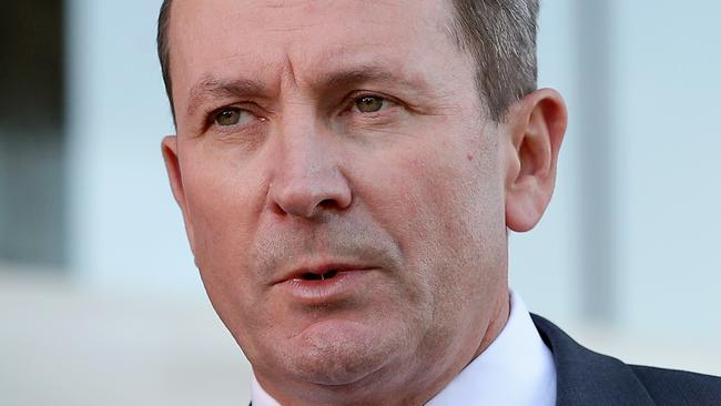 Western Australia Premier Mark McGowan speaks to the media during a press conference in Perth, Friday, May 1, 2020. (AAP Image/Richard Wainwright) NO ARCHIVING